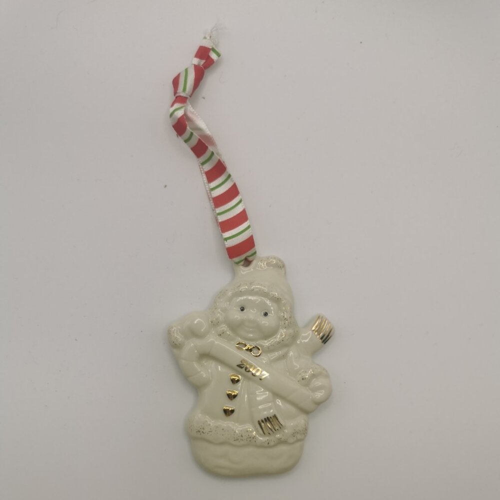 VINTAGE LENOX PORCELAIN SNOW BABY CHILD CHRISTMAS TREE‎ ORNAMENT W/ RIBBON EUC